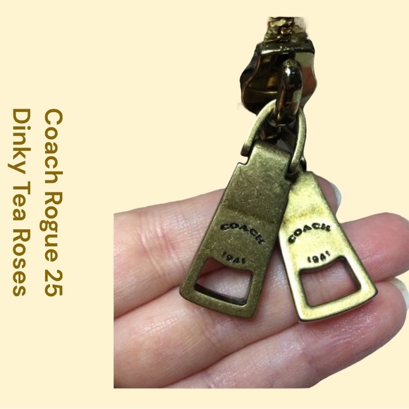 RARE Coach Rogue 25 (with Dinky Tea Roses) Satchel & Custom Dinky Tea Rose Strap - Picture 6 of 16